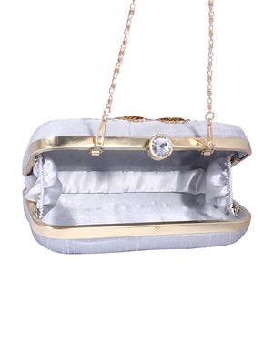 grey metal clutch - 14098067 - Standard Image - 3