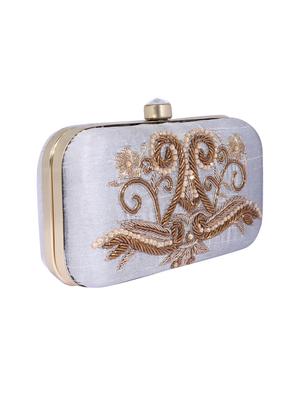 grey metal clutch - 14098067 - Standard Image - 5