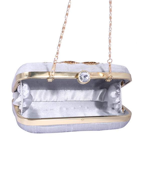 grey metal clutch - 14098067 - Zoom Image - 3