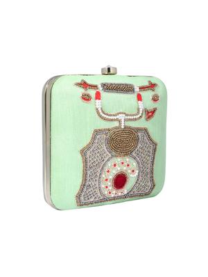 green metal clutch - 14098071 - Standard Image - 5