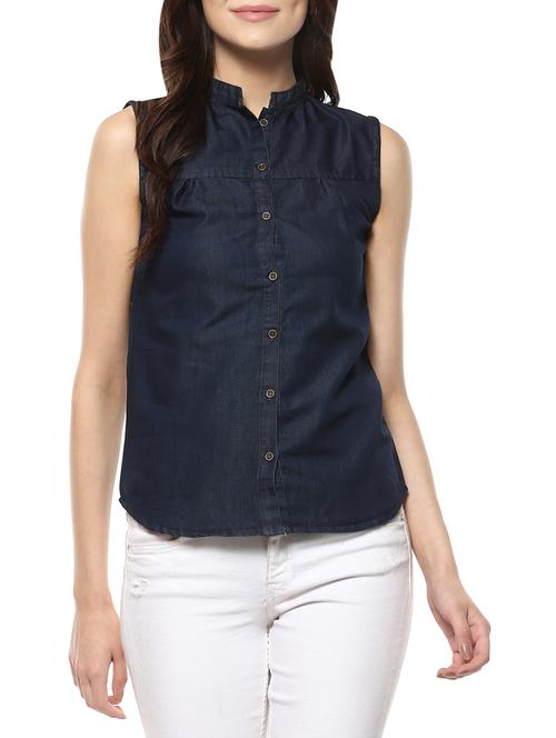 blue denim regular shirt - 14100553 - Very Small Image - 1