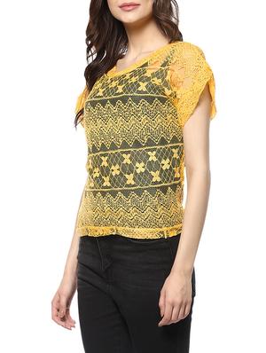 yellow net regular top - 14100618 - Standard Image - 2