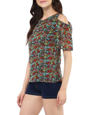 multi colored poly georgette regular top - 14100623 - Standard Image - 2