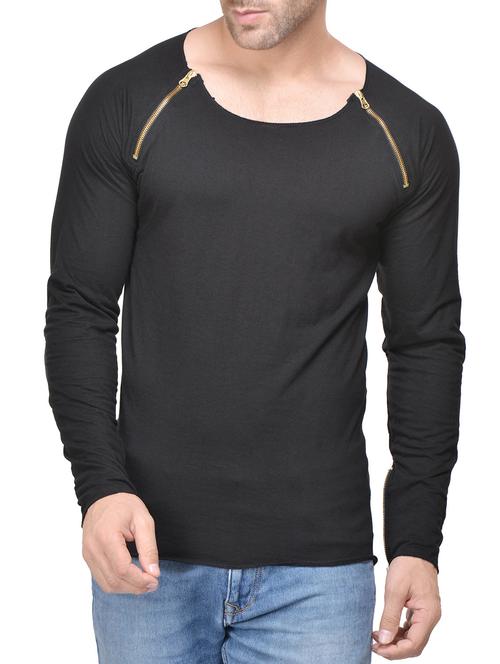 black solid raglan t-shirt - 14100865 - Very Small Image - 1