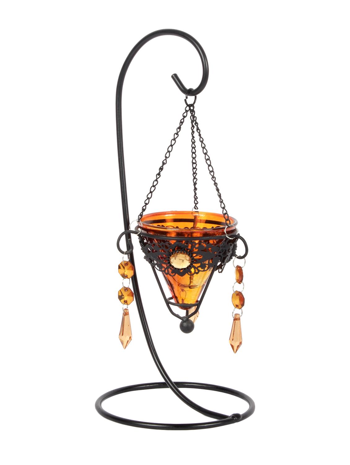 iron and glass tealight candle holder showpiece by jewel fuel - 14104042 - Zoom Image - 2