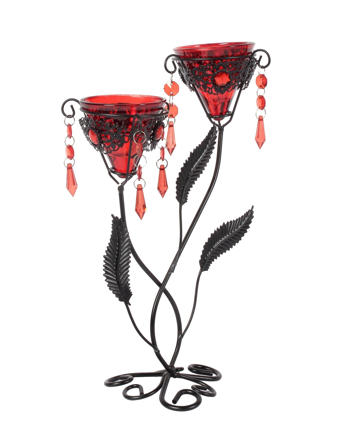 iron and glass tealight candle holder showpiece by jewel fuel - 14104413 - Zoom Image - 2