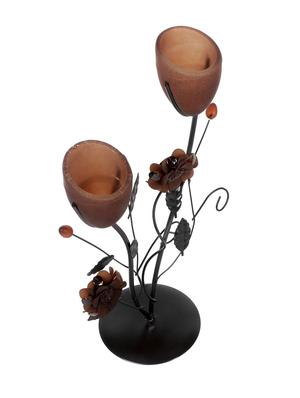 iron and glass tealight candle holder showpiece by jewel fuel - 14104506 - Standard Image - 3