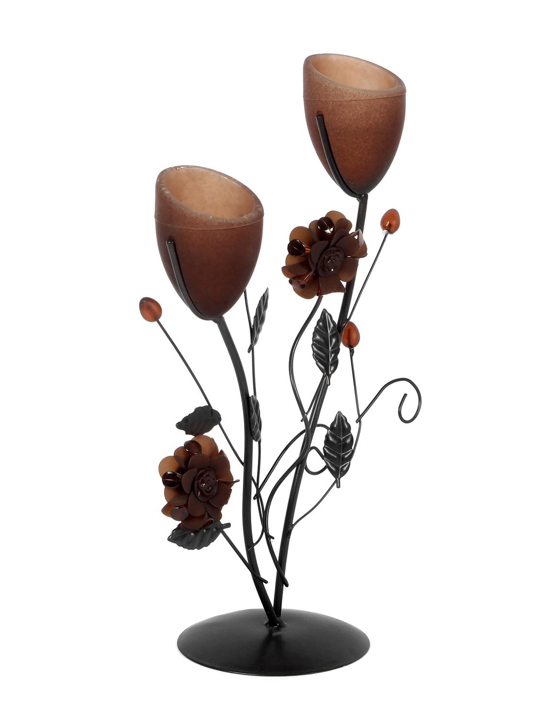 iron and glass tealight candle holder showpiece by jewel fuel - 14104506 - Zoom Image - 2