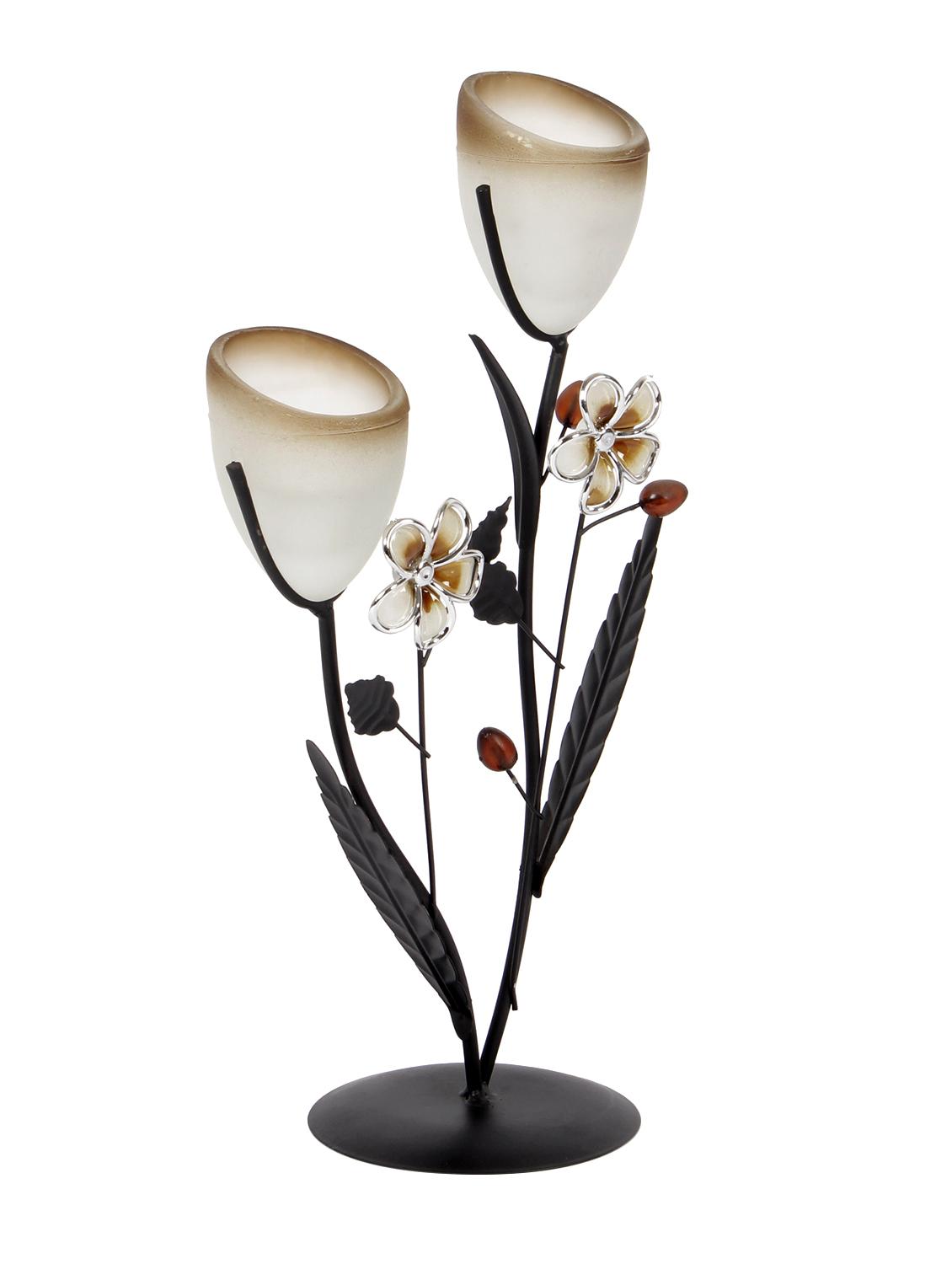iron and glass tealight candle holder showpiece by jewel fuel - 14104529 - Zoom Image - 2