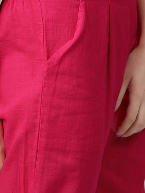 pink cotton flat front trouser - 14104598 - Standard Image - 4