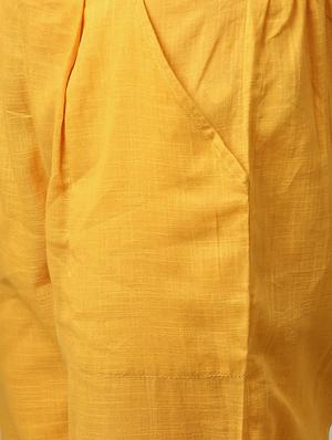 yellow cotton flat front trouser - 14104599 - Standard Image - 4