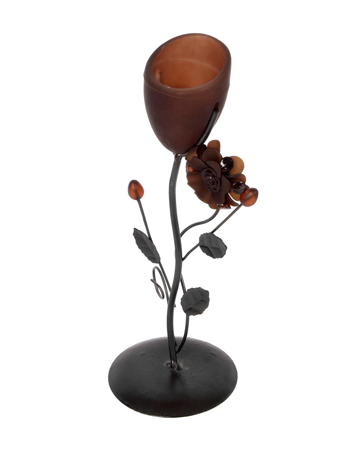 iron and glass tealight candle holder showpiece by jewel fuel - 14104603 - Zoom Image - 2