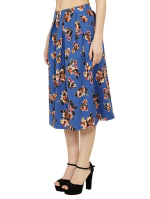 blue cotton pleated skirt - 14107075 - Standard Image - 2