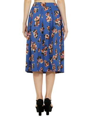 blue cotton pleated skirt - 14107075 - Standard Image - 3