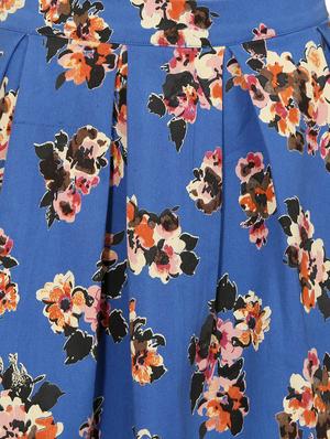 blue cotton pleated skirt - 14107075 - Standard Image - 4