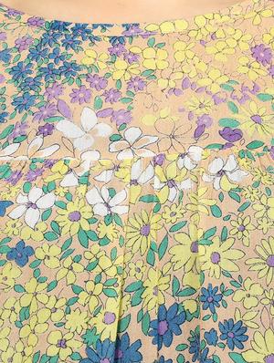 yellow printed rayon top - 14107078 - Standard Image - 4