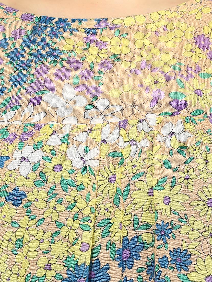 yellow printed rayon top - 14107078 - Zoom Image - 4