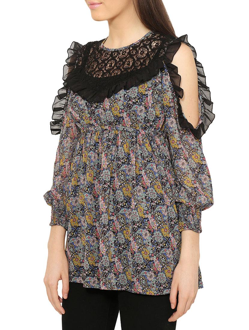 black printed nylon top - 14107082 - Zoom Image - 2
