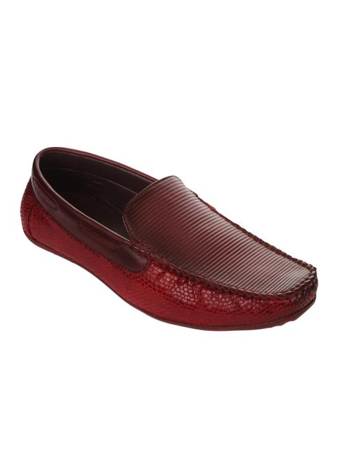 maroon leatherette slip on loafer - 14109454 -  Standard Image - 0