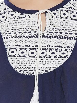 navy blue cotton regular top - 14110652 - Standard Image - 4
