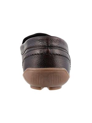 brown synthetic slip on loafers - 14116710 - Standard Image - 3