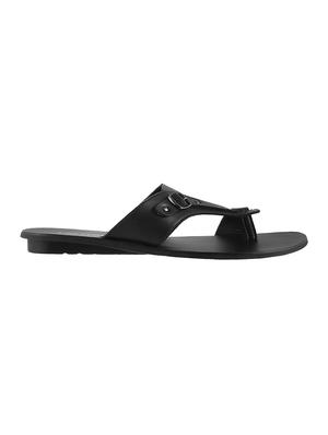 black Leather slip on slipper - 14117263 - Standard Image - 2