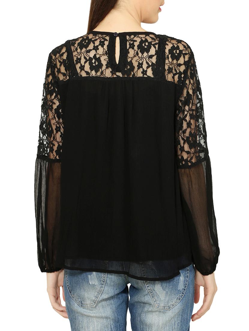 solid black nylon top - 14117422 - Zoom Image - 3