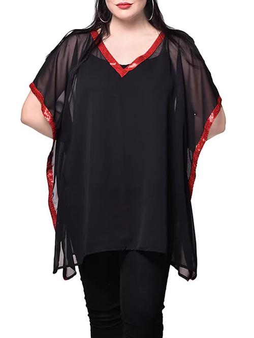 contrast sequins detail plus kaftan - 14117545 - Standard Image - 1