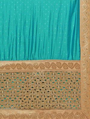 turquoise art silk half and half saree with blouse - 14120158 - Standard Image - 4