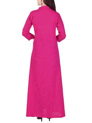 pink cotton aline kurta - 14121818 - Standard Image - 3