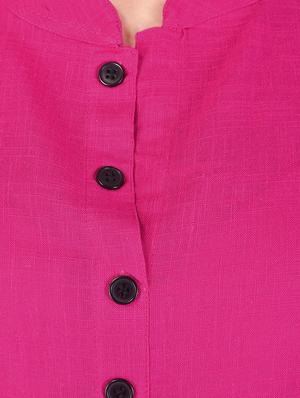 pink cotton aline kurta - 14121818 - Standard Image - 4