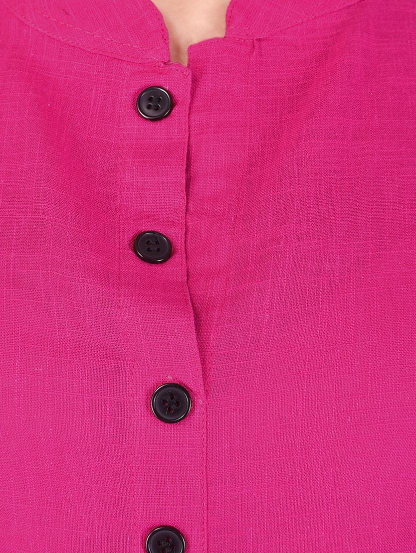 pink cotton aline kurta - 14121818 - Zoom Image - 4