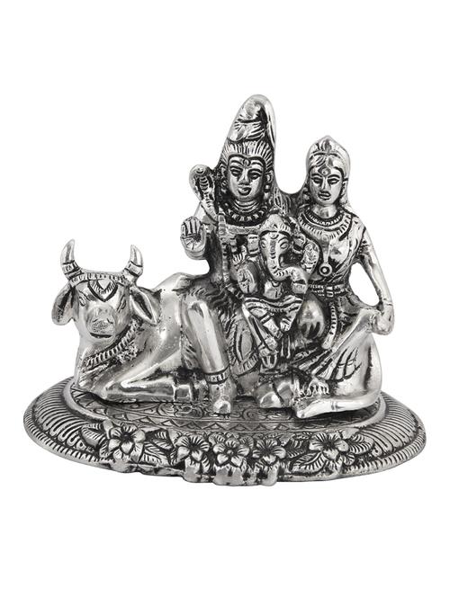 shiv parivar with nandi in metal by handicrafts paradise - 14123453 - Standard Image - 1