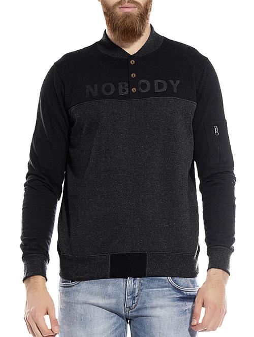 black cotton casual jacket - 14123823 - Standard Image - 1