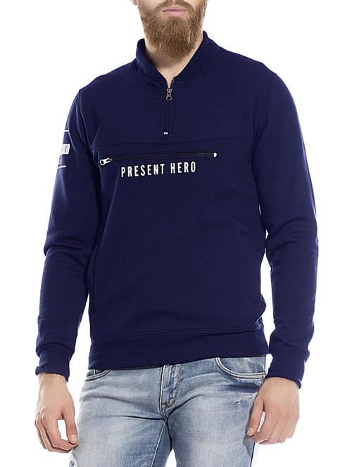 navy blue cotton casual jacket - 14123826 - Standard Image - 1