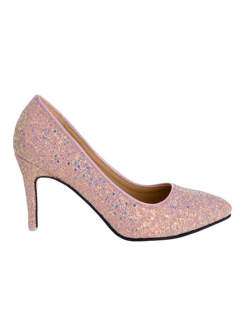 pink faux leather slip on pumps - 14125513 - Zoom Image - 2