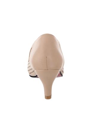 beige faux leather slip on pumps - 14125523 - Standard Image - 3