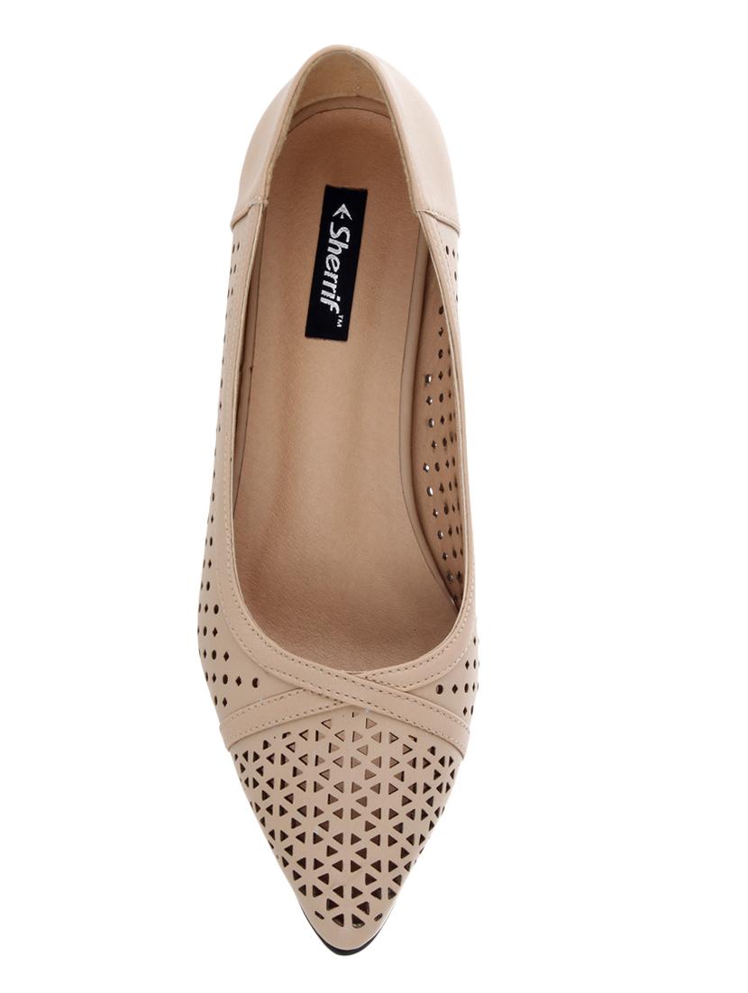 beige faux leather slip on pumps - 14125523 - Zoom Image - 4
