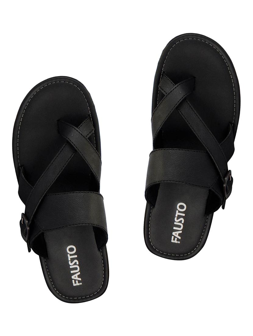 black leatherette slip on slipper - 14127799 - Zoom Image - 1