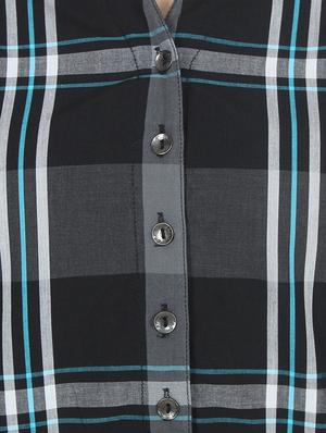 black checkered cotton regular shirt - 14128565 - Standard Image - 4