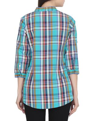 multicolored checkered cotton regular shirt - 14128566 - Standard Image - 3