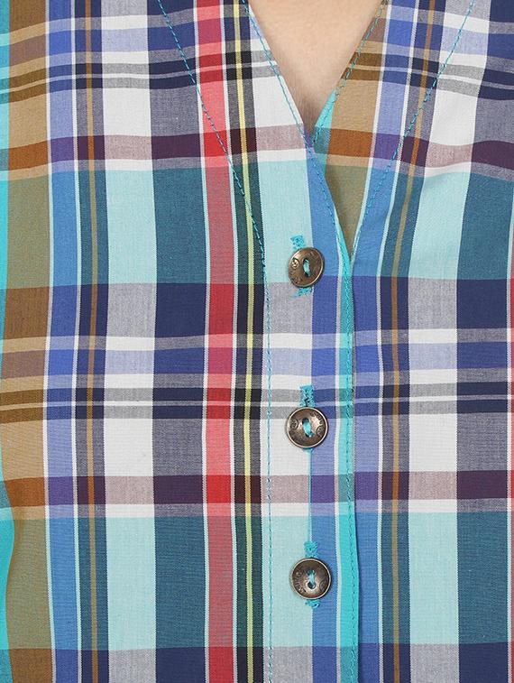 multicolored checkered cotton regular shirt - 14128566 - Zoom Image - 4