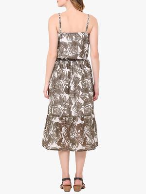 brown printed georgette maxi dress - 14128846 - Standard Image - 3