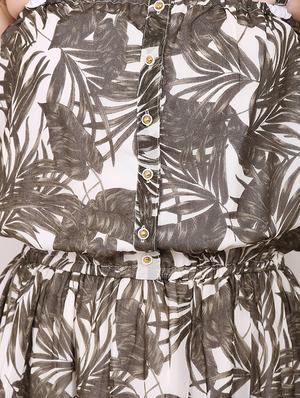 brown printed georgette maxi dress - 14128846 - Standard Image - 4