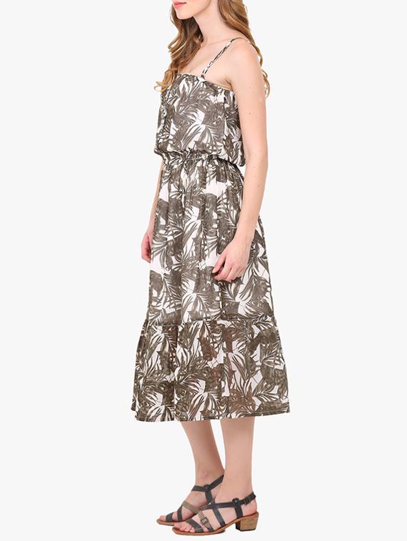 brown printed georgette maxi dress - 14128846 - Zoom Image - 2