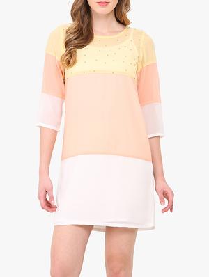 pink georgette shift dress - 14128852 - Standard Image - 2