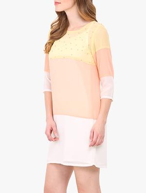 pink georgette shift dress - 14128852 - Standard Image - 3