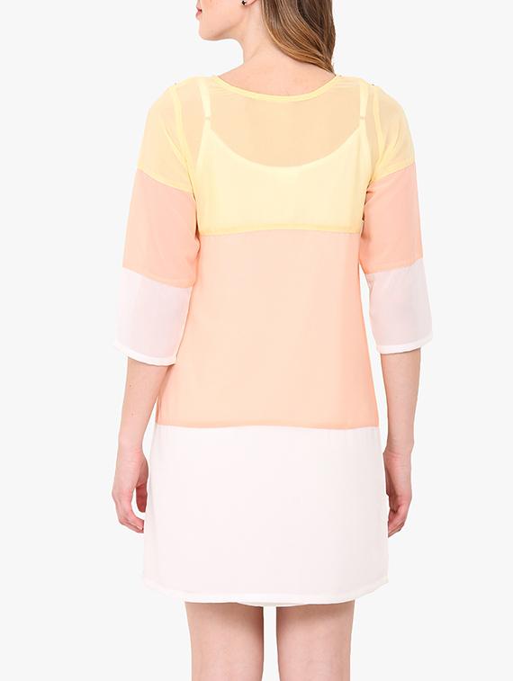 pink georgette shift dress - 14128852 - Zoom Image - 4
