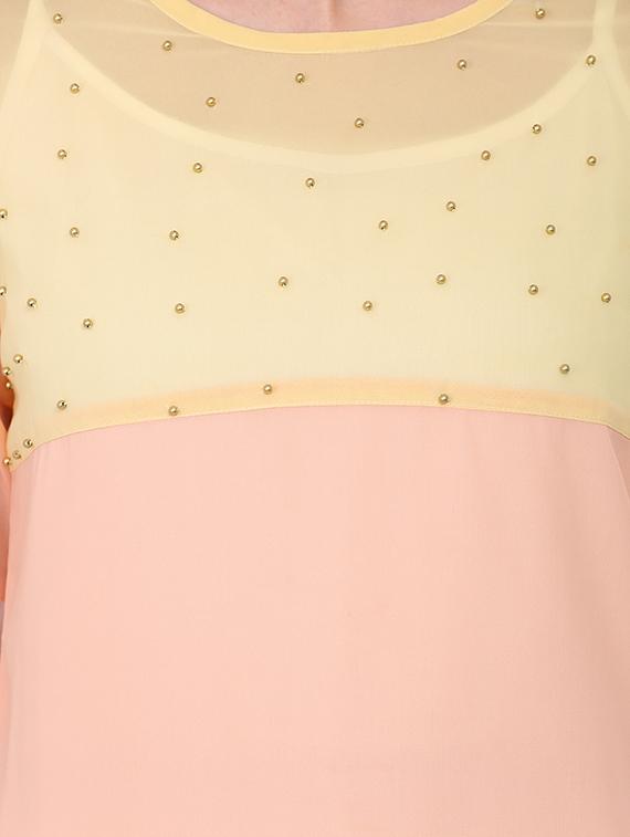 pink georgette shift dress - 14128852 - Zoom Image - 5