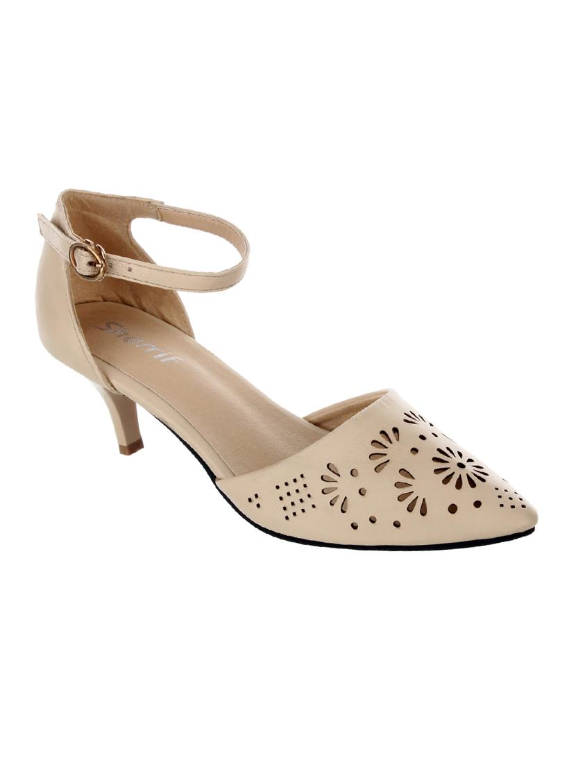 beige faux leather ankle strap sandals - 14128932 - Zoom Image - 1
